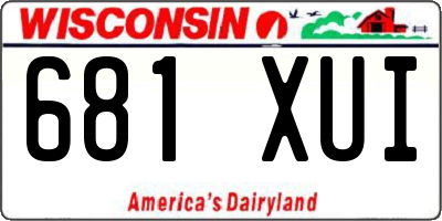WI license plate 681XUI