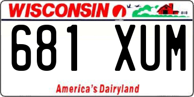 WI license plate 681XUM