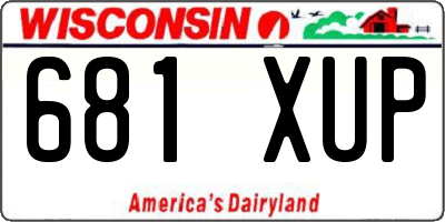 WI license plate 681XUP