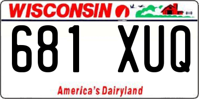 WI license plate 681XUQ