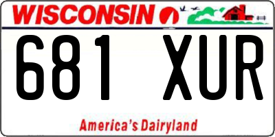 WI license plate 681XUR