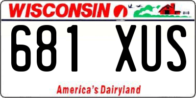 WI license plate 681XUS