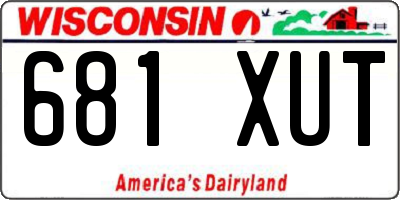 WI license plate 681XUT
