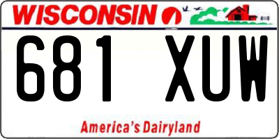WI license plate 681XUW
