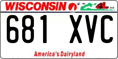 WI license plate 681XVC