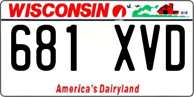 WI license plate 681XVD
