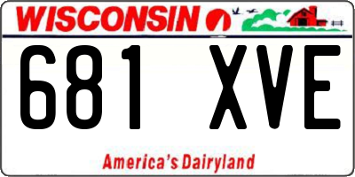 WI license plate 681XVE