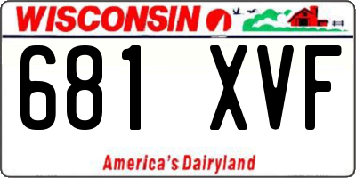 WI license plate 681XVF