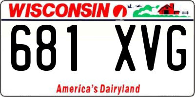 WI license plate 681XVG