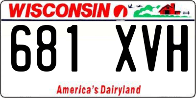WI license plate 681XVH