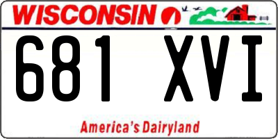 WI license plate 681XVI