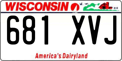 WI license plate 681XVJ