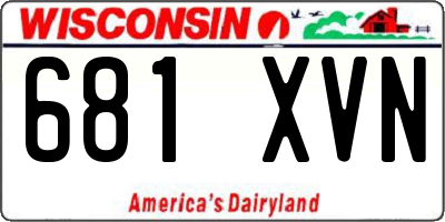 WI license plate 681XVN