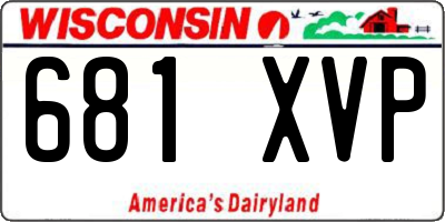 WI license plate 681XVP