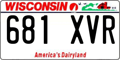 WI license plate 681XVR