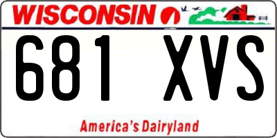 WI license plate 681XVS