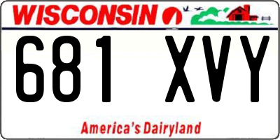 WI license plate 681XVY