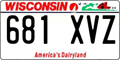 WI license plate 681XVZ