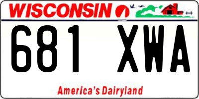 WI license plate 681XWA
