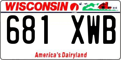 WI license plate 681XWB