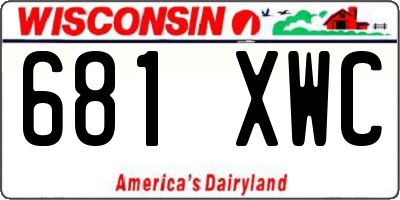 WI license plate 681XWC
