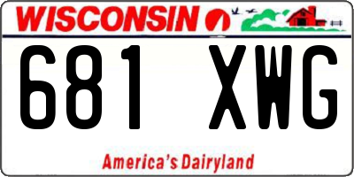 WI license plate 681XWG