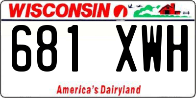 WI license plate 681XWH