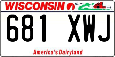 WI license plate 681XWJ