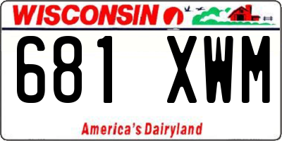 WI license plate 681XWM