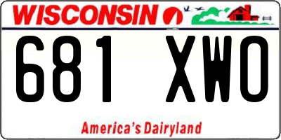 WI license plate 681XWO