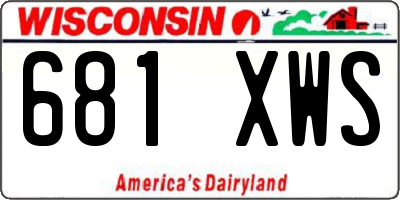 WI license plate 681XWS
