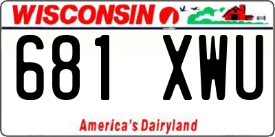 WI license plate 681XWU