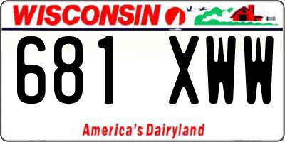 WI license plate 681XWW