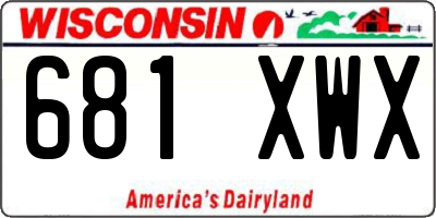 WI license plate 681XWX