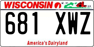WI license plate 681XWZ