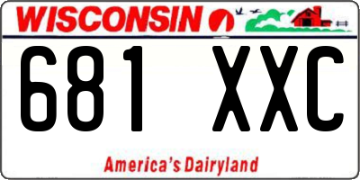 WI license plate 681XXC