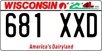 WI license plate 681XXD