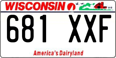 WI license plate 681XXF