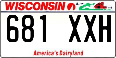 WI license plate 681XXH