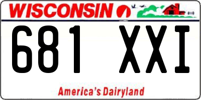 WI license plate 681XXI