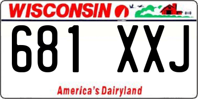 WI license plate 681XXJ