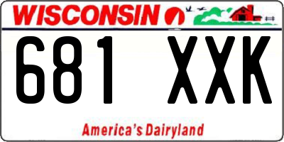 WI license plate 681XXK