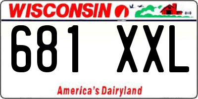 WI license plate 681XXL