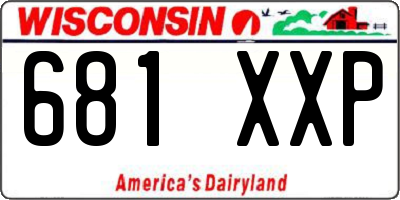 WI license plate 681XXP