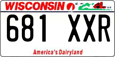 WI license plate 681XXR