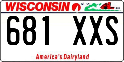 WI license plate 681XXS