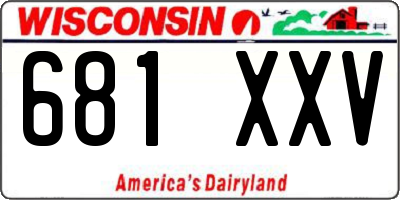 WI license plate 681XXV