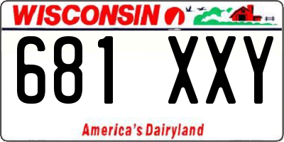 WI license plate 681XXY