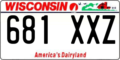 WI license plate 681XXZ