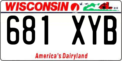 WI license plate 681XYB